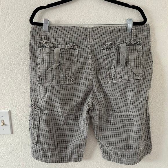 Guess Checkered Gray Cargo 100% Cotton 11.5" Inseam Shorts Men Size 34 - Picture 2 of 8